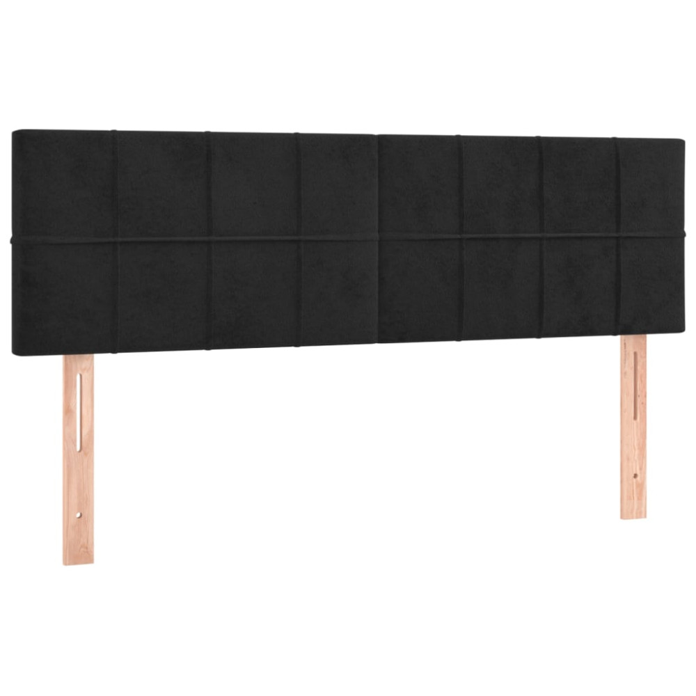 Produktbild för Ramsäng med madrass svart 140x190 cm sammet