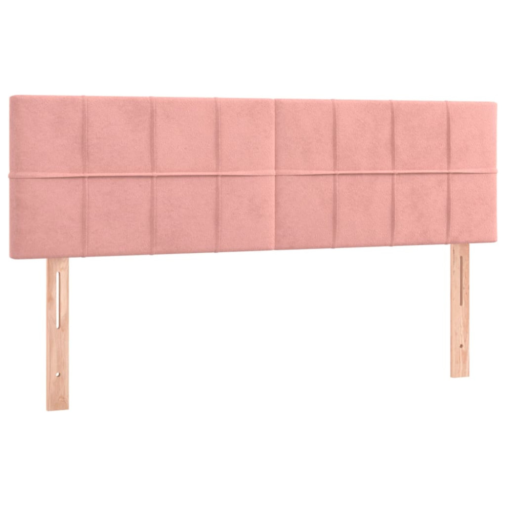 Produktbild för Ramsäng med madrass rosa 140x190 cm sammet