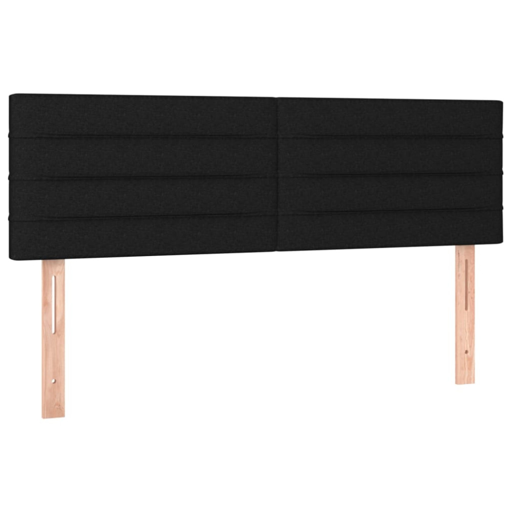 Produktbild för Ramsäng med madrass svart 140x190 cm tyg
