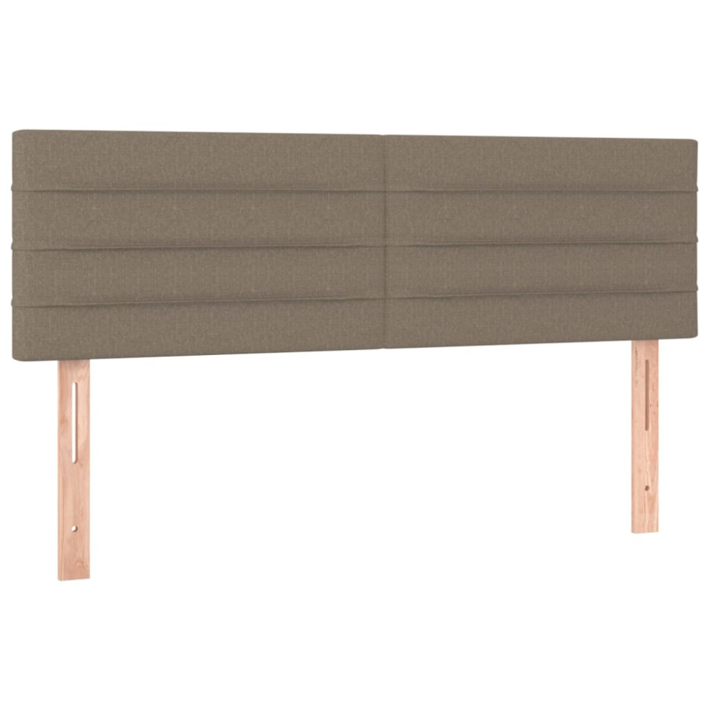 Produktbild för Ramsäng med madrass taupe 140x190 cm tyg