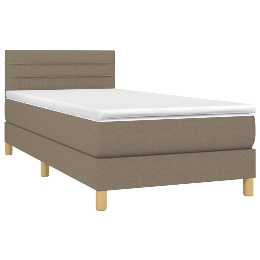 Produktbild för Ramsäng med madrass taupe 90x190 cm tyg