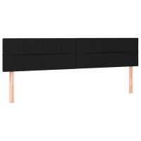 Produktbild för Ramsäng med madrass svart 140x200 cm sammet