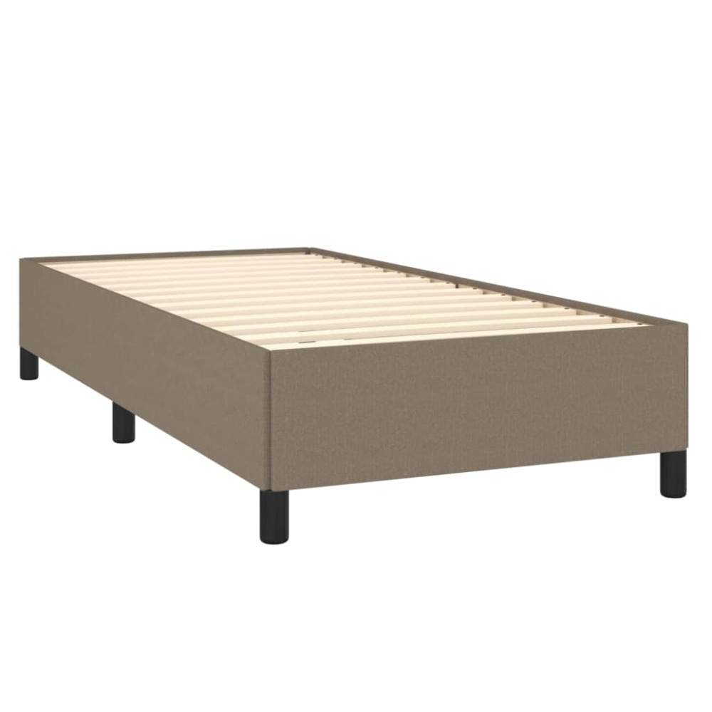 Produktbild för Ramsäng med madrass taupe 90x200 cm tyg