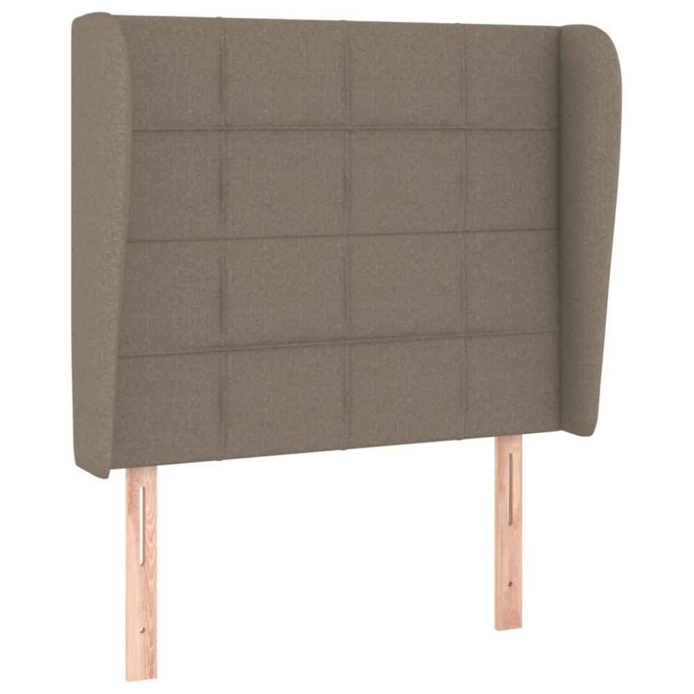 Produktbild för Ramsäng med madrass taupe 90x200 cm tyg