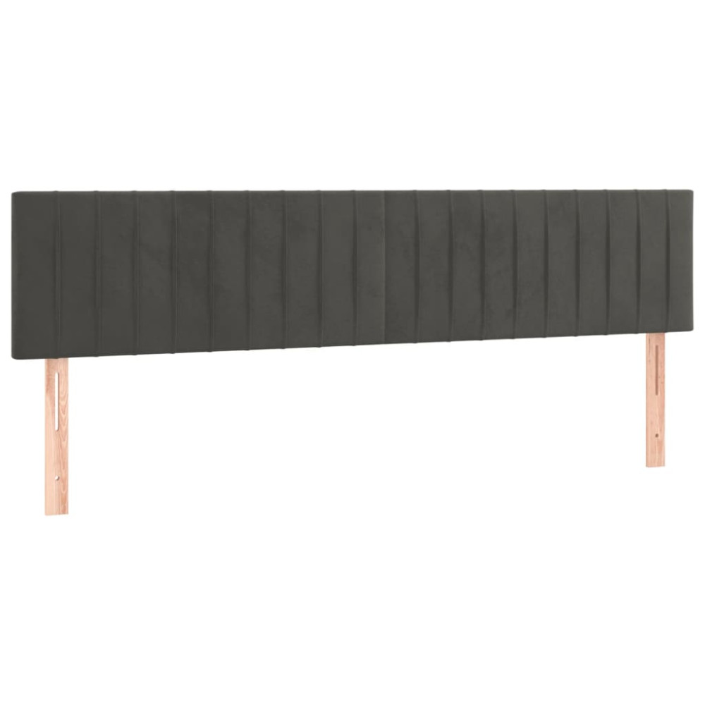Produktbild för Ramsäng med madrass mörkgrå 200x200 cm sammet