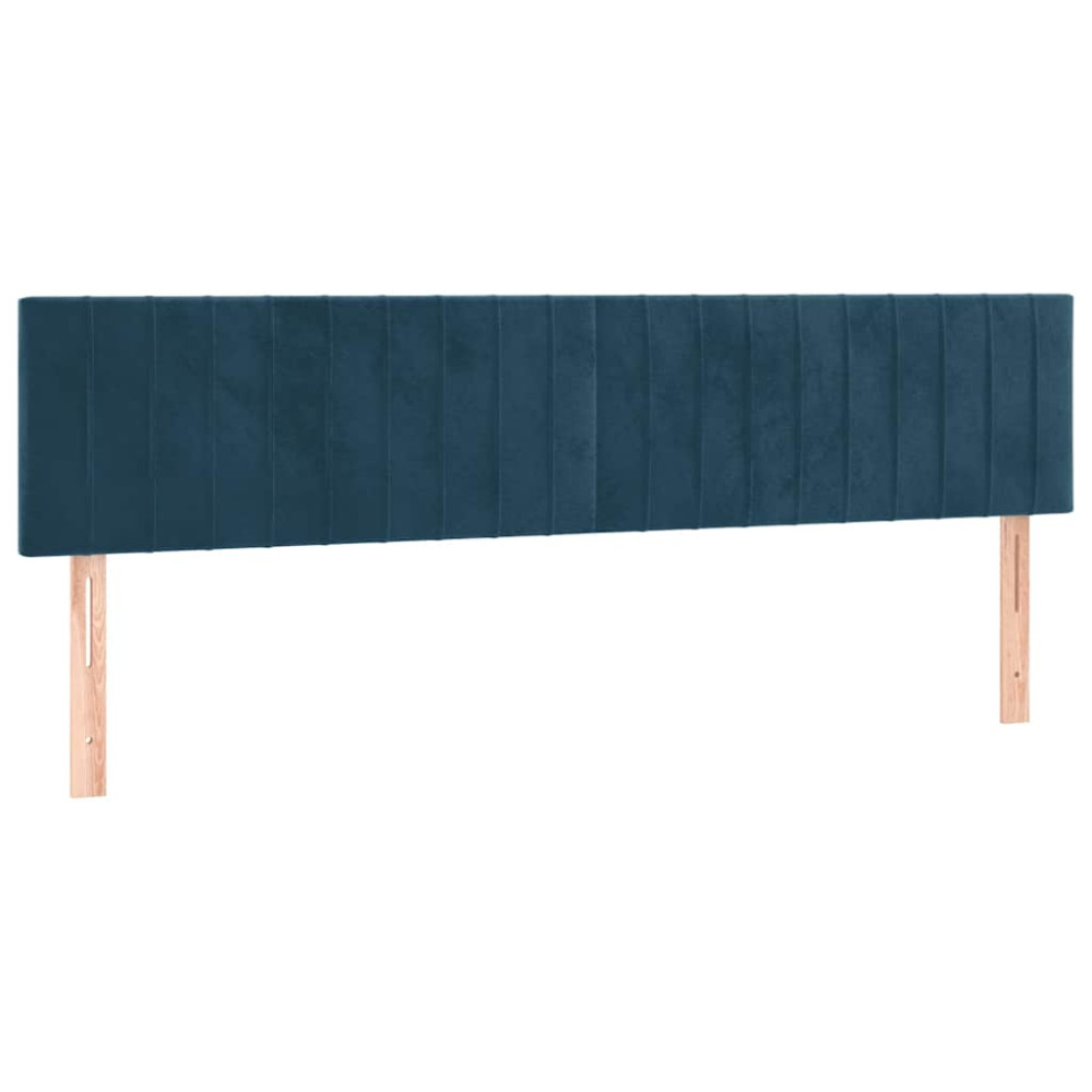 Produktbild för Ramsäng med madrass mörkblå 200x200 cm sammet
