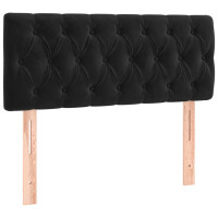Produktbild för Ramsäng med madrass svart 120x200 cm sammet