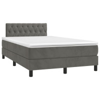 Produktbild för Ramsäng med madrass mörkgrå 120x200 cm sammet
