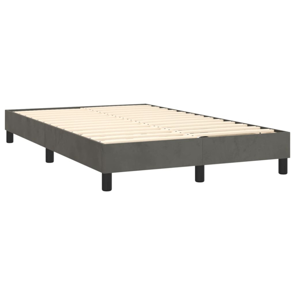 Produktbild för Ramsäng med madrass mörkgrå 120x200 cm sammet