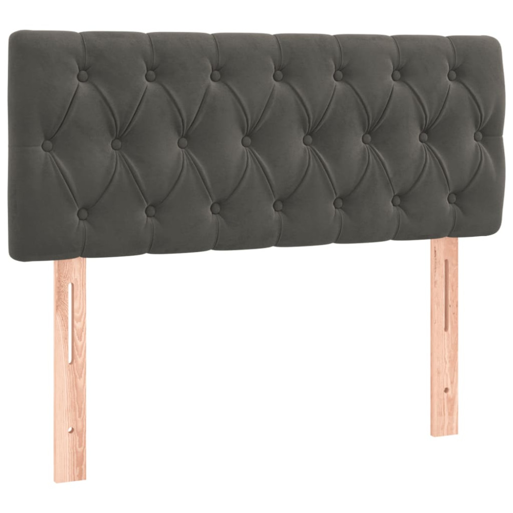 Produktbild för Ramsäng med madrass mörkgrå 120x200 cm sammet