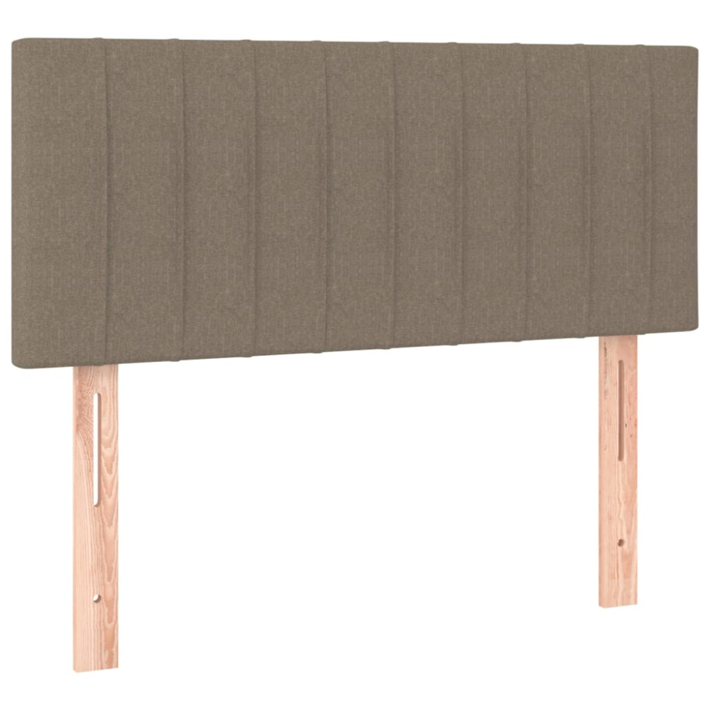 Produktbild för Ramsäng med madrass taupe 90x190 cm tyg
