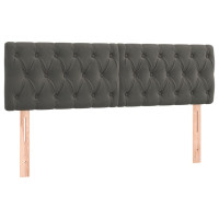 Produktbild för Ramsäng med madrass mörkgrå 140x190 cm sammet