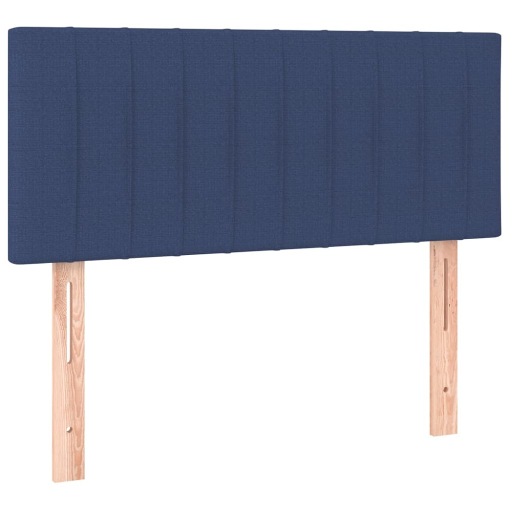 Produktbild för Ramsäng med madrass blå 90x190 cm tyg