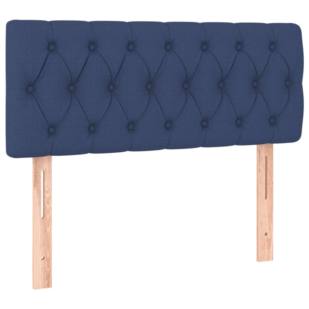 Produktbild för Ramsäng med madrass blå 90x190 cm tyg