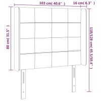 Produktbild för Sänggavel LED rosa 103x16x118/128 cm sammet