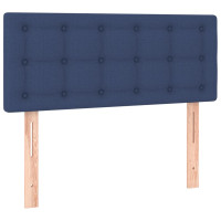 Produktbild för Ramsäng med madrass blå 90x190 cm tyg
