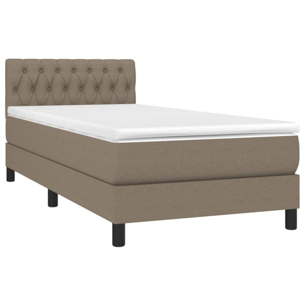 Produktbild för Ramsäng med madrass taupe 90x200 cm tyg