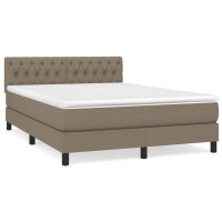 Produktbild för Ramsäng med madrass taupe 140x190 cm tyg