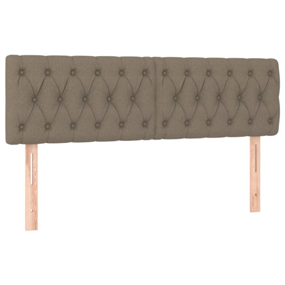 Produktbild för Ramsäng med madrass taupe 140x190 cm tyg