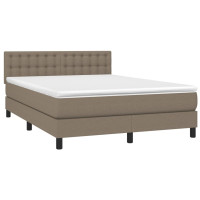 Produktbild för Ramsäng med madrass taupe 140x190 cm tyg