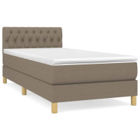 Produktbild för Ramsäng med madrass taupe 90x190 cm tyg