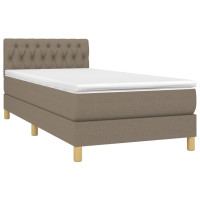 Produktbild för Ramsäng med madrass taupe 90x190 cm tyg