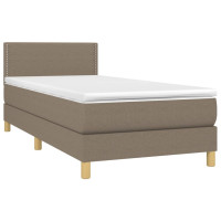 Produktbild för Ramsäng med madrass taupe 90x190 cm tyg
