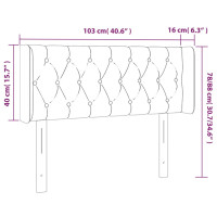 Produktbild för Sänggavel LED mörkblå 103x16x78/88 cm sammet