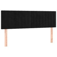 Produktbild för Ramsäng med madrass svart 140x190 cm sammet