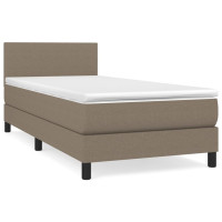 Produktbild för Ramsäng med madrass taupe 90x200 cm tyg