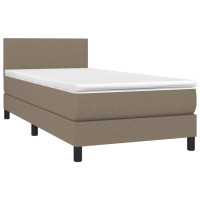 Produktbild för Ramsäng med madrass taupe 90x200 cm tyg