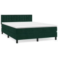 Produktbild för Ramsäng med madrass mörkgrön 140x190 cm sammet