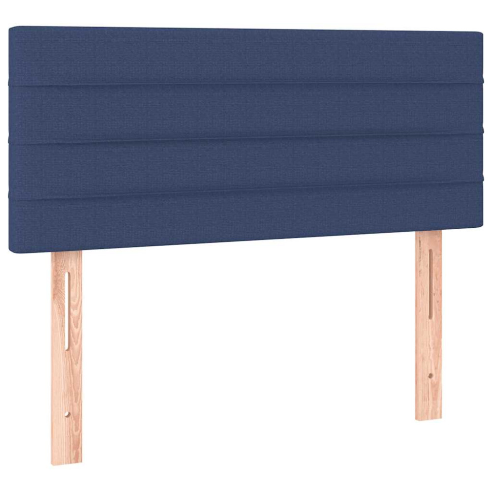Produktbild för Ramsäng med madrass blå 90x190 cm tyg
