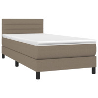Produktbild för Ramsäng med madrass taupe 90x200 cm tyg
