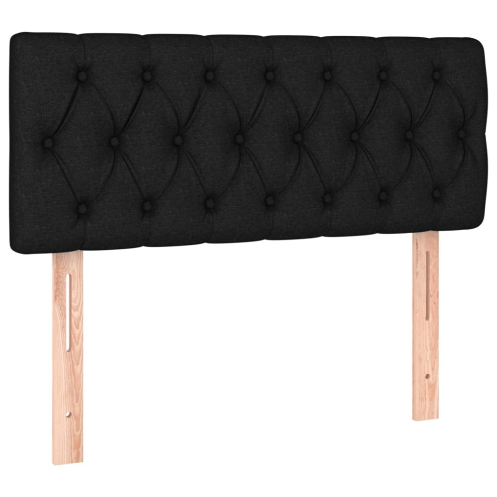 Produktbild för Ramsäng med madrass svart 90x200 cm tyg