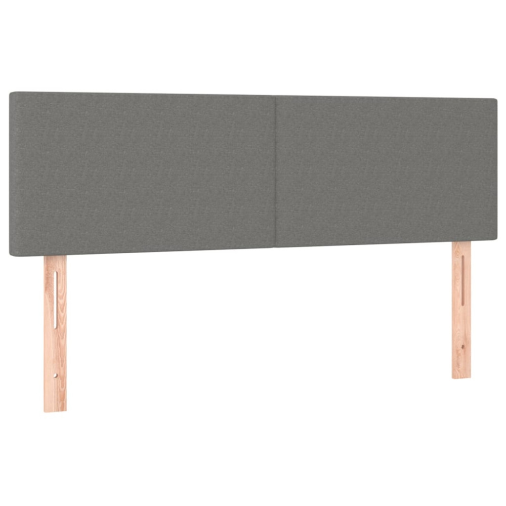 Produktbild för Ramsäng med madrass mörkgrå 140x190 cm tyg