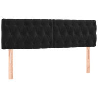 Produktbild för Ramsäng med madrass & LED svart 160x200 cm sammet