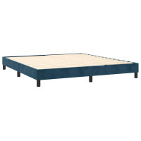 Produktbild för Ramsäng med madrass mörkblå 160x200 cm sammet