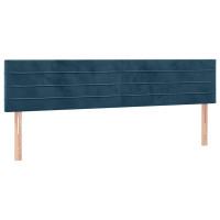 Produktbild för Ramsäng med madrass mörkblå 160x200 cm sammet
