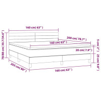 Produktbild för Ramsäng med madrass mörkblå 160x200 cm sammet