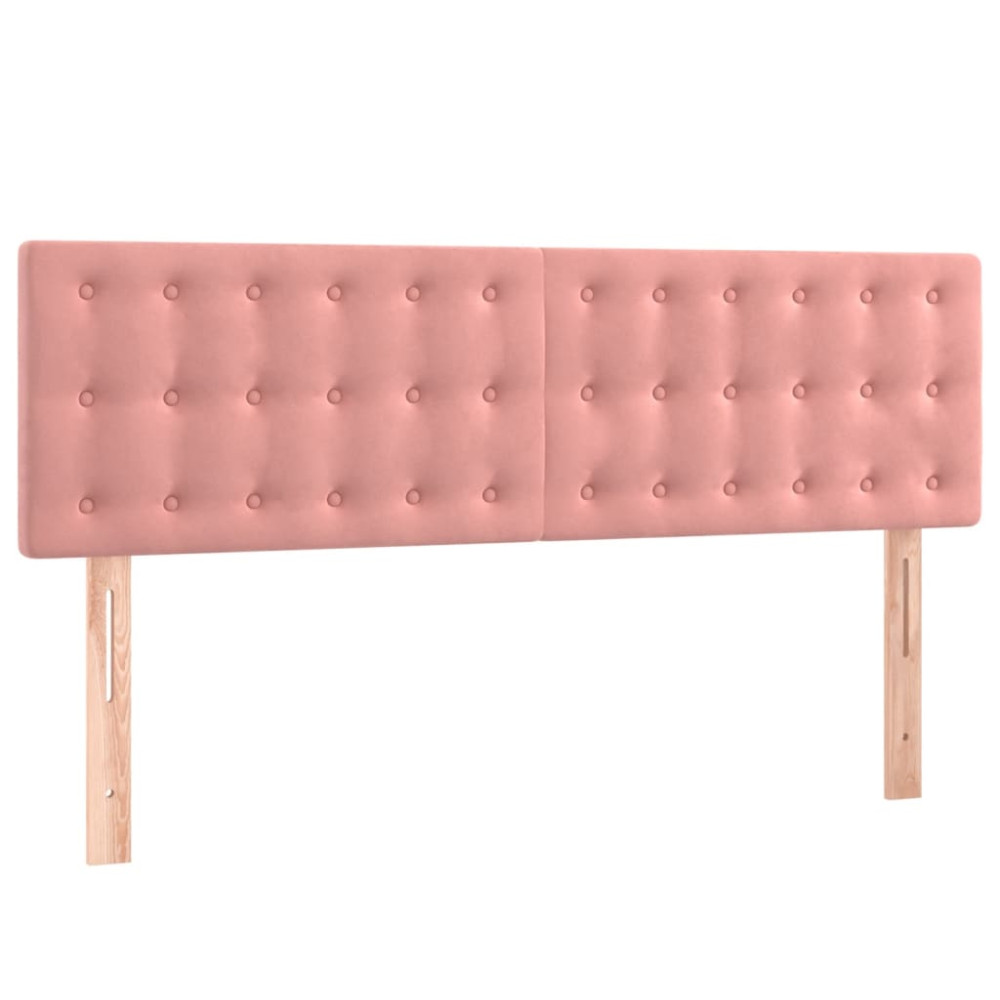 Produktbild för Ramsäng med madrass rosa 140x190 cm sammet