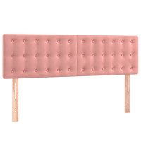 Produktbild för Ramsäng med madrass rosa 140x190 cm sammet