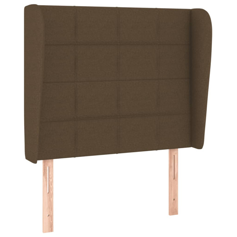 Produktbild för Ramsäng med madrass mörkbrun 90x200 cm tyg