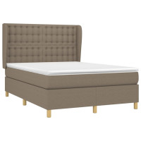 Produktbild för Ramsäng med madrass taupe 140x190 cm tyg