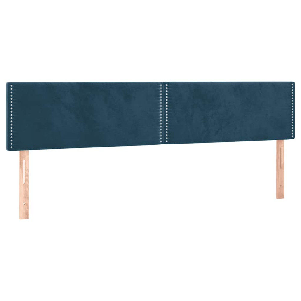 Produktbild för Ramsäng med madrass mörkblå 160x200 cm sammet