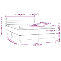 Produktbild för Ramsäng med madrass mörkgrå 140x190 cm tyg