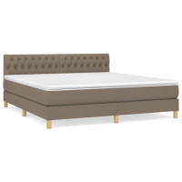 Produktbild för Ramsäng med madrass taupe 180x200 cm tyg