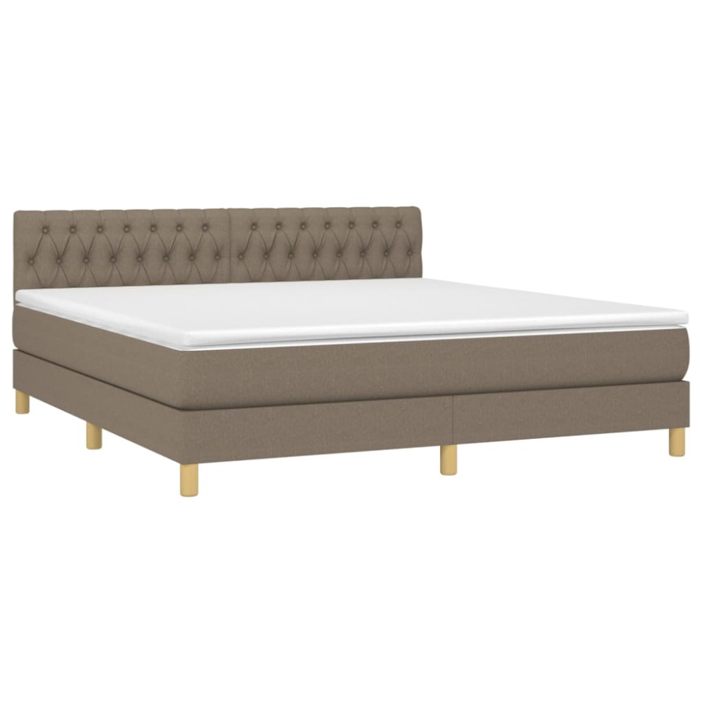 Produktbild för Ramsäng med madrass taupe 180x200 cm tyg