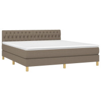 Produktbild för Ramsäng med madrass taupe 180x200 cm tyg