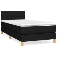 Produktbild för Ramsäng med madrass svart 90x190 cm tyg